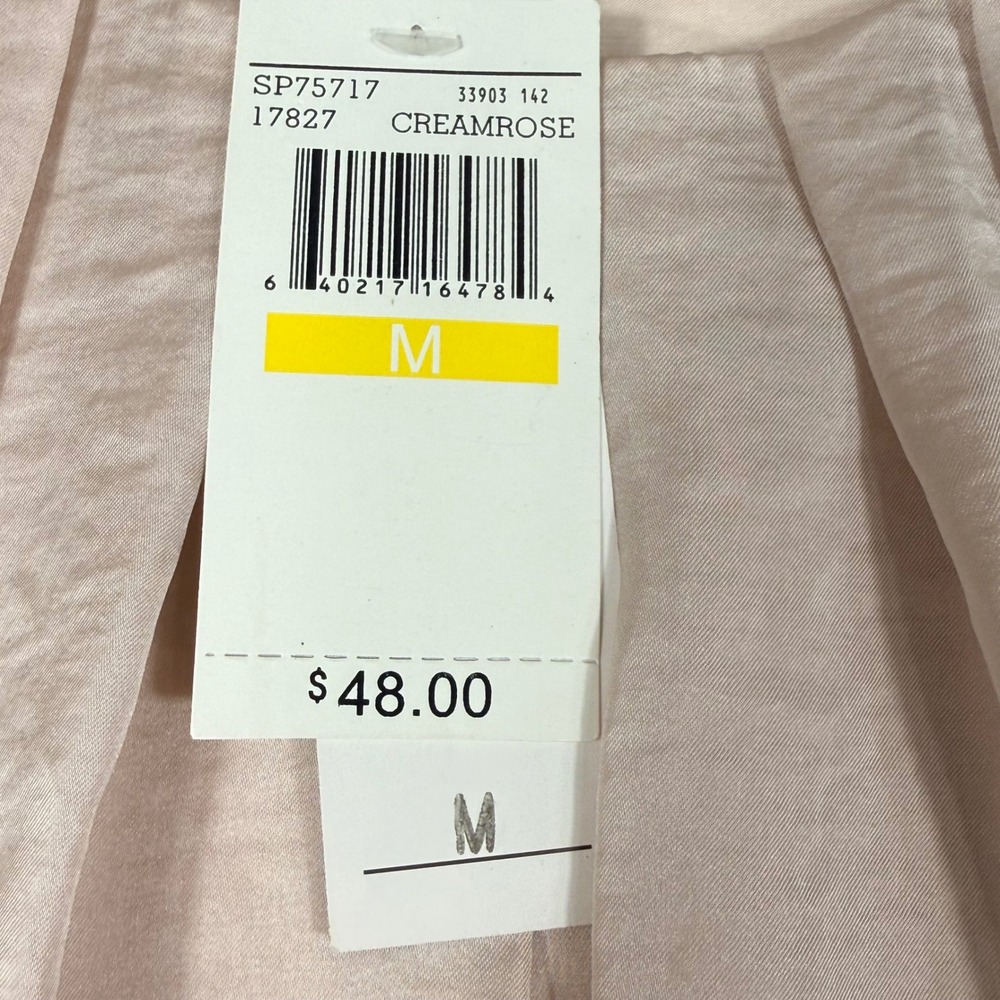 Spense Flutter Sleeve Blouse M Cream/Rose Satin Top Office Date night silky - Picture 8 of 15